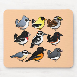 Alfombrilla De Ratón 9 pájaros de nordeste del patio trasero de los