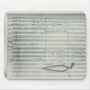 Alfombrilla De Ratón 9na sinfonía de Beethoven, manuscrito de la música