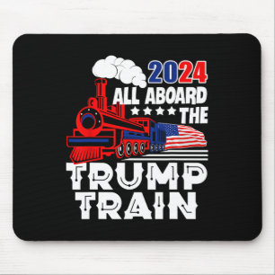 Alfombrilla De Ratón A bordo del tren Trump 2024 Bandera estadounidense