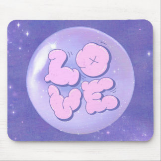 Alfombrilla De Ratón A Bright Bold mouse pad with a purple love design