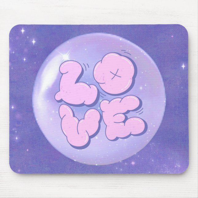 Alfombrilla De Ratón A Bright Bold mouse pad with a purple love design (Frente)