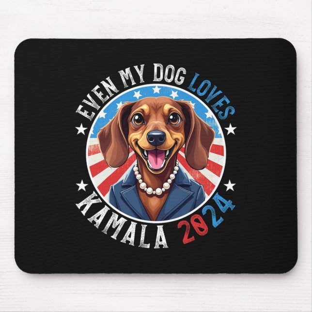 Alfombrilla De Ratón A mi perro le encanta Kamala 2024 Dachshund Lover  (Frente)