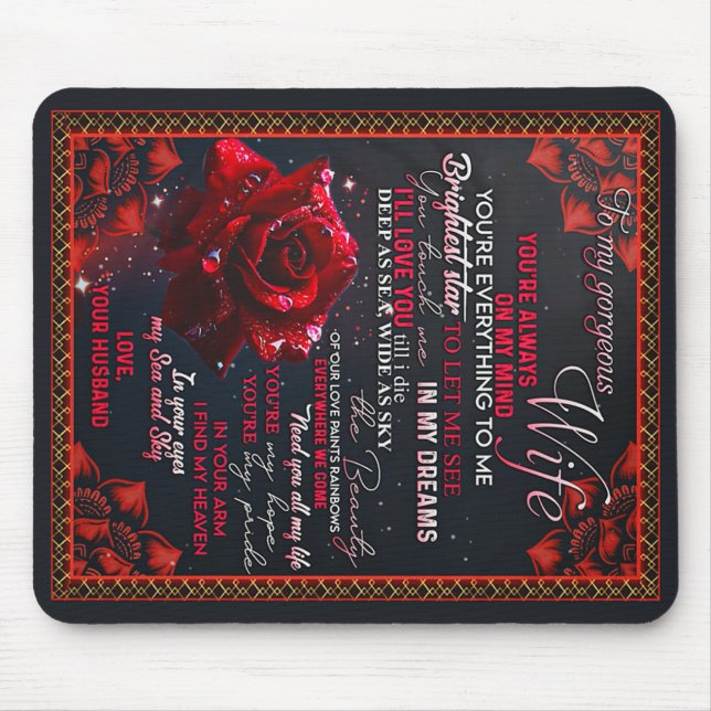 Alfombrilla De Ratón A mi Rosa esposa regalo de cumpleaños, regalo de p (Frente)