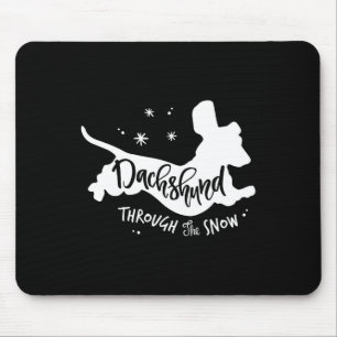 Alfombrilla De Ratón A Través De La Nieve Navidades De Dachshund Perro 