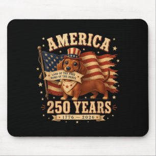 Alfombrilla De Ratón Aamerica 250 Años Patriótico Usa Dachshund Perro M