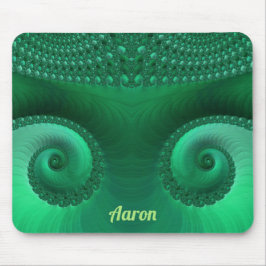 Alfombrilla De Ratón AARON ~ Zany Shades of Green Fractal Pattern