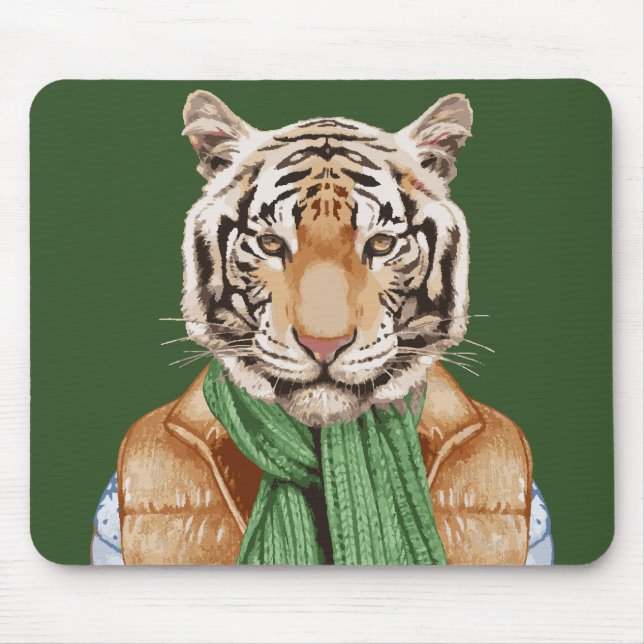 Alfombrilla De Ratón Abajo tigre del chaleco (Frente)