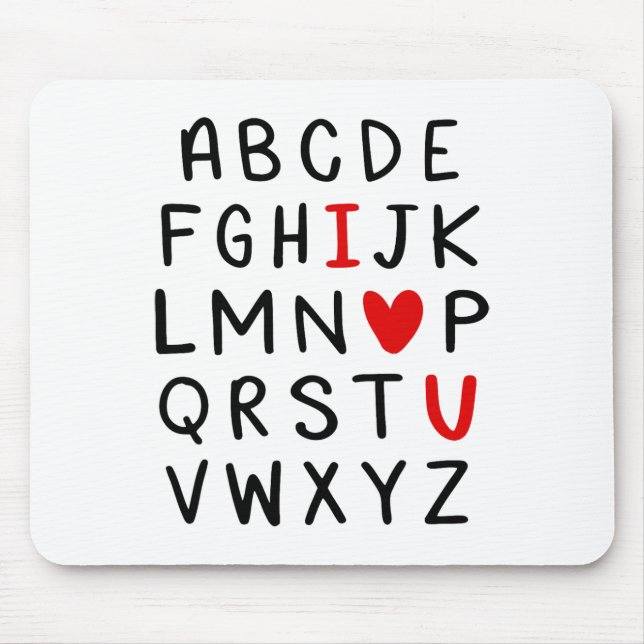 Alfombrilla De Ratón Abc Alphabet I Love You English Teachers Valentine (Frente)