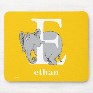 Alfombrilla De Ratón ABC del Dr. Seuss: Carta E - Blanco Añadir su no