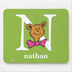 Alfombrilla De Ratón ABC del Dr. Seuss: Carta N - Blanco   Añadir su no