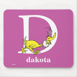 Alfombrilla De Ratón ABC del Dr. Seuss: Letra D - Blanco   Añadir su no