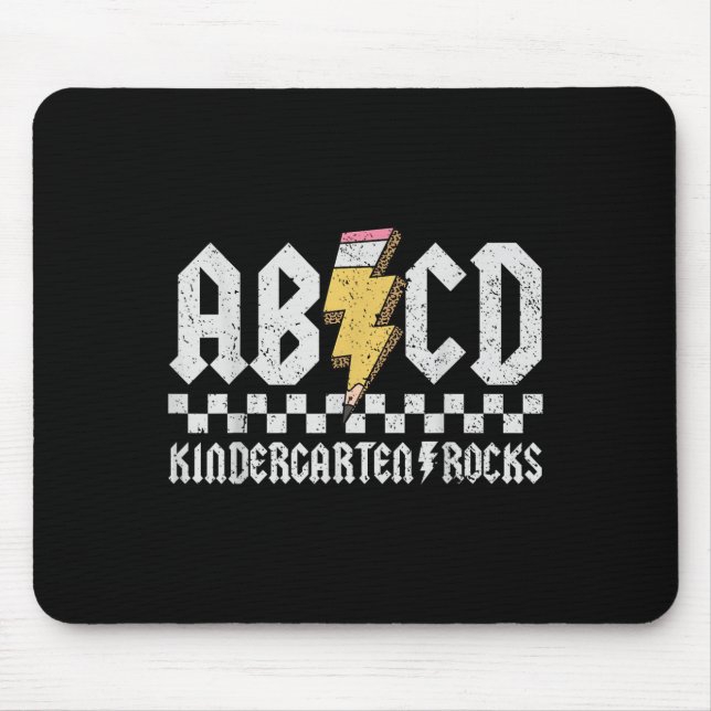 Alfombrilla De Ratón Abcd Kindergarten Rocks Pencil Lightning Profesore (Frente)