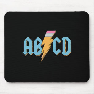 Alfombrilla De Ratón Abcd Pencil Lightning Rock'n Roll Teacher De Nuevo