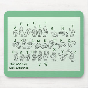 Alfombrilla De Ratón ABCs del lenguaje de signos Mousepad por Janz