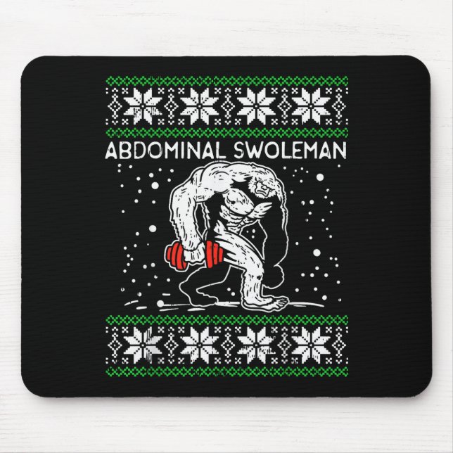 Alfombrilla De Ratón Abdominal Swoleman Yeti Fun Christmas Gym Weightli (Frente)