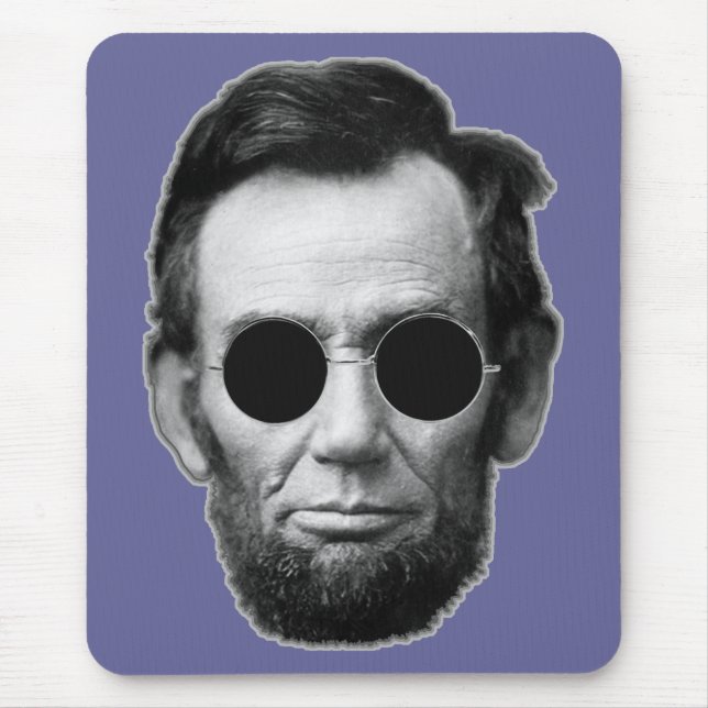 Alfombrilla De Ratón Abe Linoln y gafas de sol baratas (Frente)