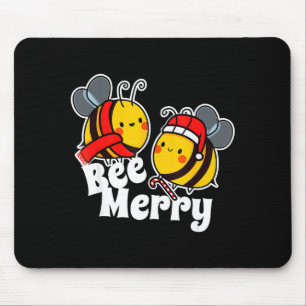 Alfombrilla De Ratón Abeja Alegre _ Abejas de Miel Lindas Santa Claus _
