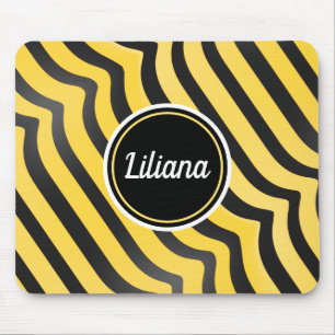 Alfombrilla De Ratón Abeja de buey amarillo a rayas y negro