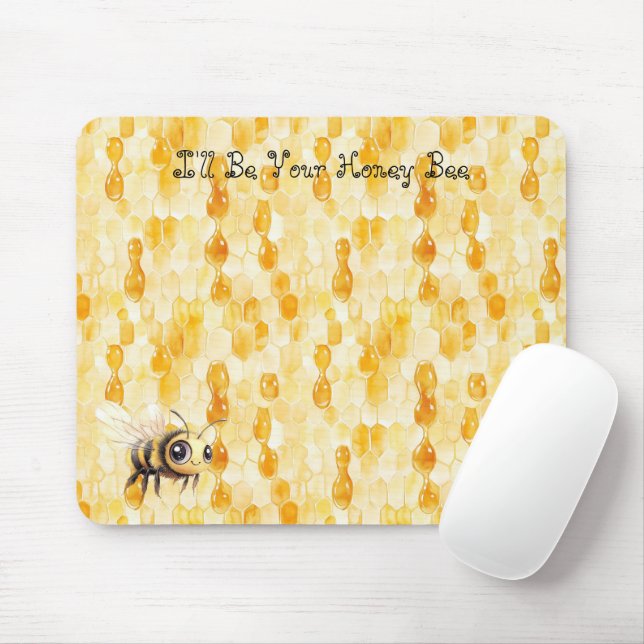 Alfombrilla De Ratón Abeja de Miel Amarillo Dorado (Con ratón)