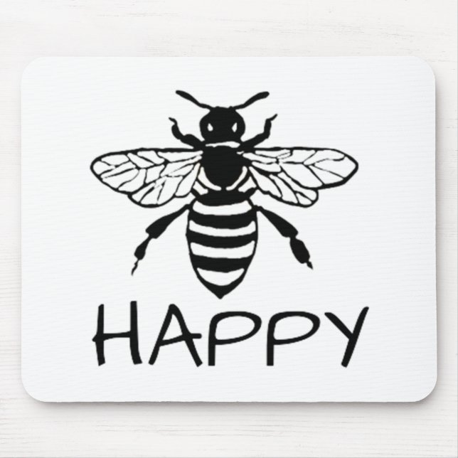 Alfombrilla De Ratón Abeja de miel/ Ser feliz (Frente)