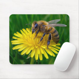 Alfombrilla De Ratón Abeja de miel sobre un canalón amarillo