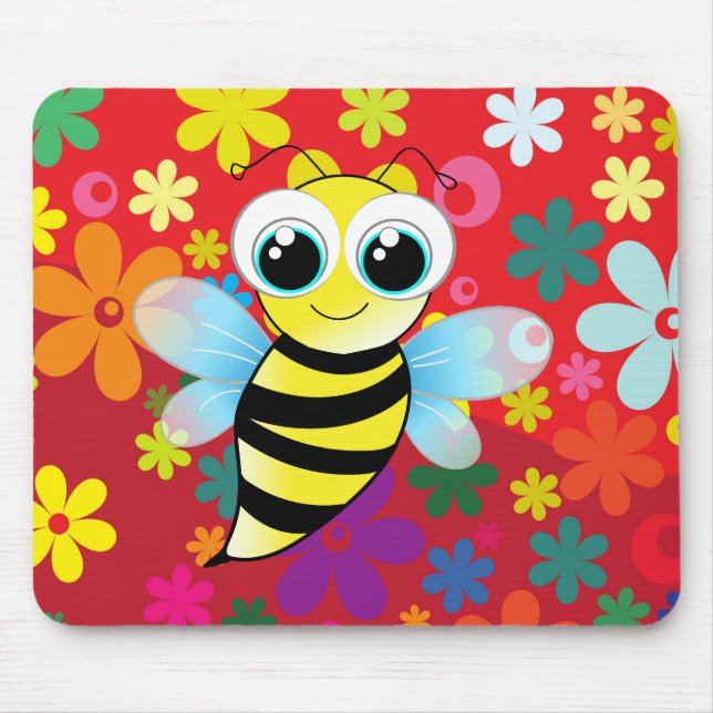 Alfombrilla De Ratón Abeja feliz (Frente)