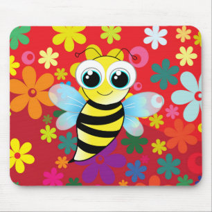 Alfombrilla De Ratón Abeja feliz