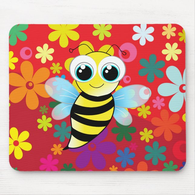 Alfombrilla De Ratón Abeja feliz (Frente)