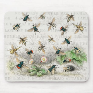 Alfombrilla De Ratón Abeja Miel Obrera Reina Naturaleza Antigua Abeja