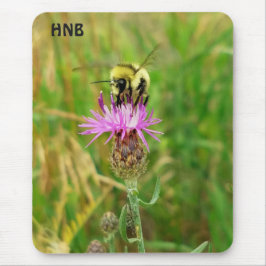 Alfombrilla De Ratón Abeja Polinizante Flor Púrpura