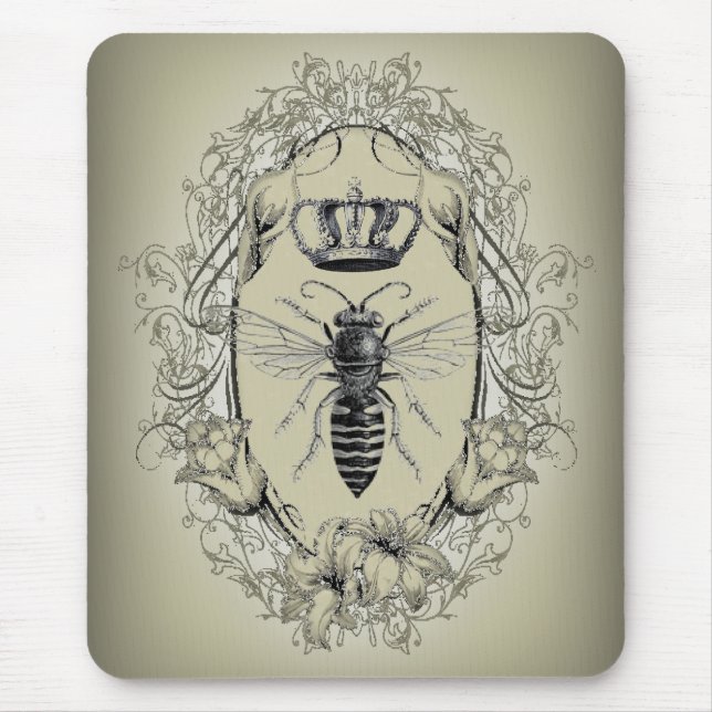 Alfombrilla De Ratón abeja reina de la corona victoriana de la moda del (Frente)