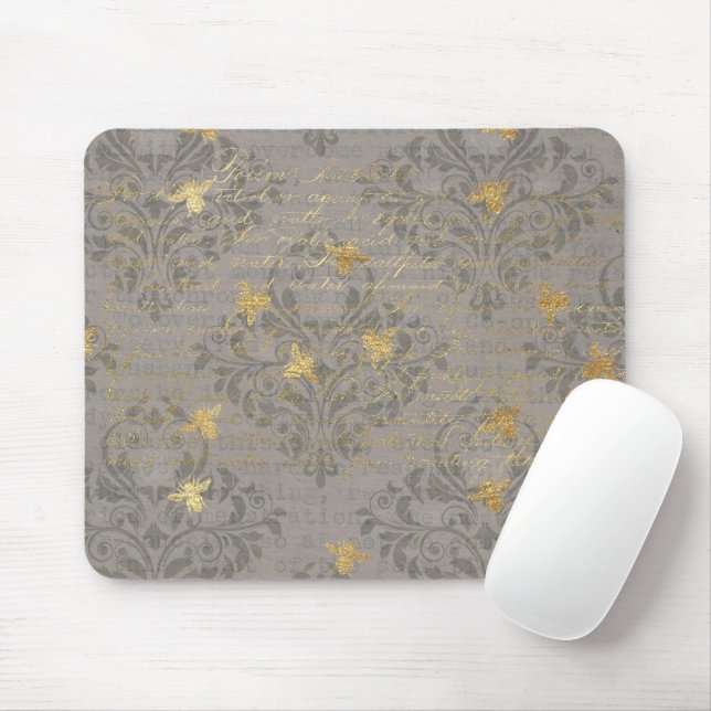 Alfombrilla De Ratón Abeja y voluta del oro (Con ratón)