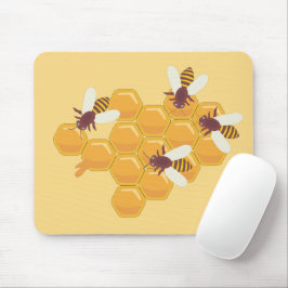 Alfombrilla De Ratón Abejas de miel y diseño de mimbre