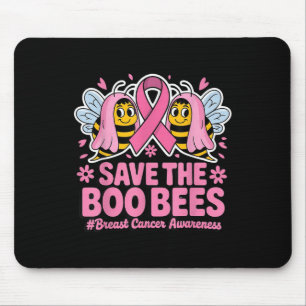 Alfombrilla De Ratón Abejas divertidas Fantasma Boo Cáncer de Mama Pink