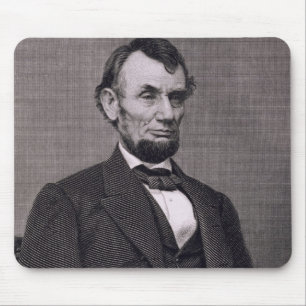Alfombrilla De Ratón Abraham Lincoln, grabado de una fotografía cerca