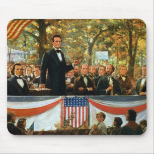 Alfombrilla De Ratón Abraham Lincoln y Stephen A. Douglas