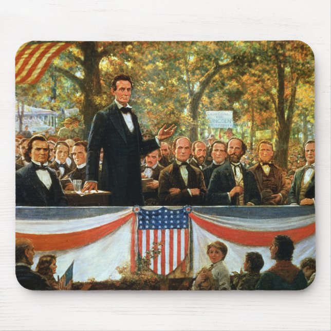 Alfombrilla De Ratón Abraham Lincoln y Stephen A. Douglas (Frente)