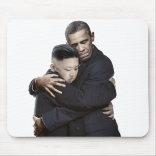 Alfombrilla De Ratón Abrazo de Obama y de la Jong-O.N.U de Kim