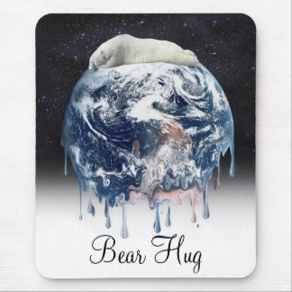 Alfombrilla De Ratón Abrazo del oso de la Tierra (con fondo medio unive