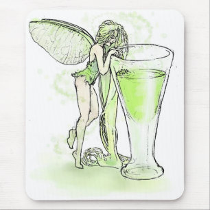 Alfombrilla De Ratón Absinthe La Fee Verte Fairy With Glass (no hay tex