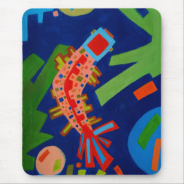Alfombrilla De Ratón abstracción, pescado, carpa, cubismo,