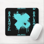 Alfombrilla De Ratón Abstract Balance Graphic Mouse Pad - Modern<br><div class="desc">Enhance your workspace with a touch of edgy, modern art using this 'Balance' abstract mouse pad. Featuring a striking cyan graphic on a deep black background, this desk accessory perfectly blends a futuristic cyberpunk aesthetic with a functional, high-quality surface. Whether you're a gamer, a digital artist, or a professional looking...</div>