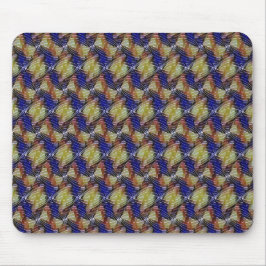 Alfombrilla De Ratón Abstract blue and gold wave geometric pattern 1299