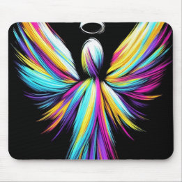 Alfombrilla De Ratón Abstract Pastel Colored Angel on Computer Mousepad
