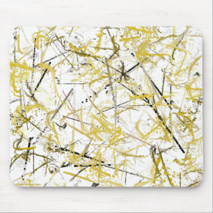 Alfombrilla De Ratón Abstract Scribbles - Mustard and Brown