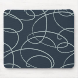 Alfombrilla De Ratón Abstract Swirling Vine | Modern Texture Desk Navy