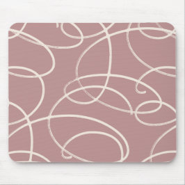 Alfombrilla De Ratón Abstract Swirling Vine | Modern Texture Desk Pink