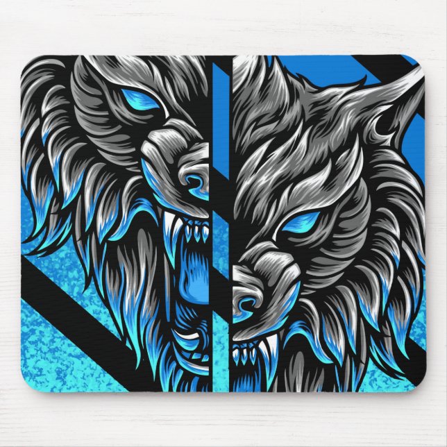 Alfombrilla De Ratón Abstract Wolf Mouse Pad (Frente)