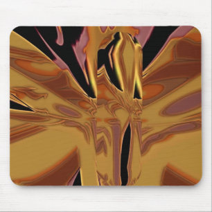 Alfombrilla de ratón abstracta de oro y bronce líq