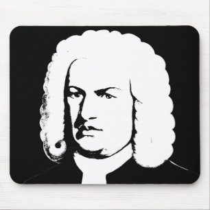 Alfombrilla De Ratón Abstractamente y Johann Sebastian Bach en negras